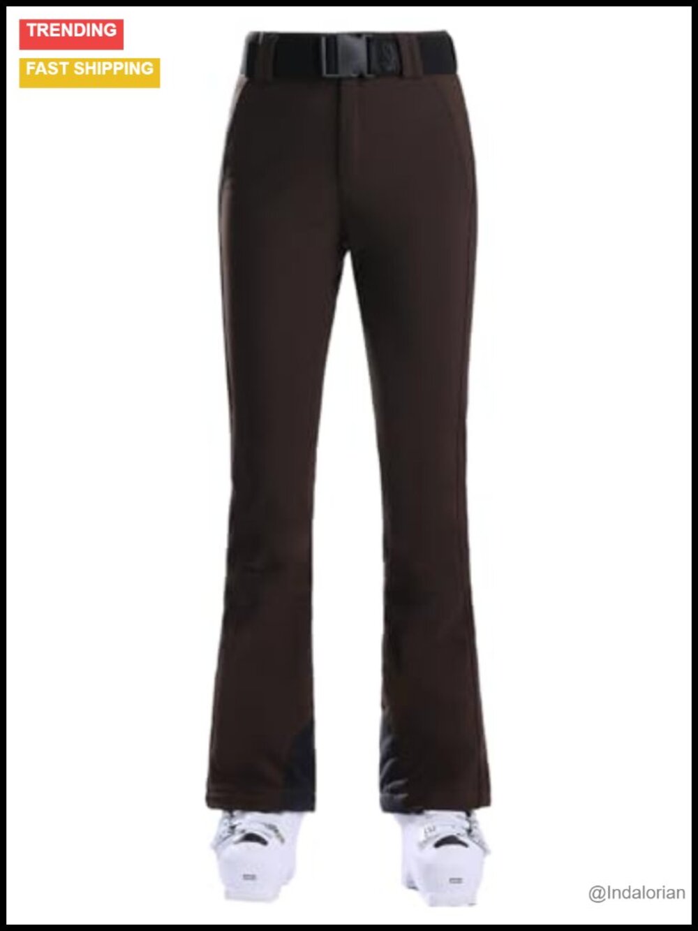 Ski Pants Waterproof Insulated Women Slim Snow Pants 4-Way Stretch Nylon Spandex